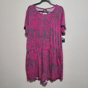 Torrid Super Soft Zebra Animal Print Sleep Romper Loungewear Plus Size 3X Pink